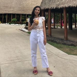 Lacey White Crop Top